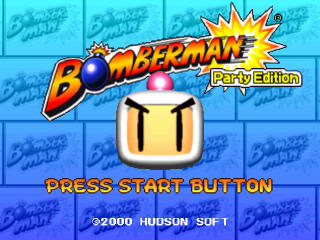 Bomberman title screen for Playstation